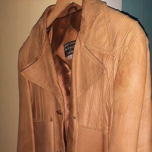 Vintage “New Generation by Chris” Genuine Leather Jacket – Tan/Brown, Size 42